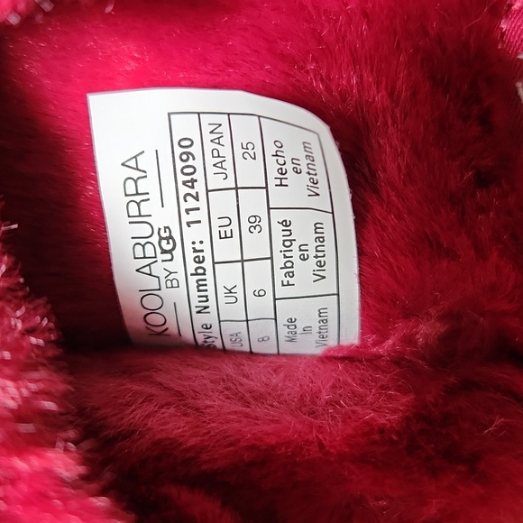 Koolaburra by UGG Burgundy Faux Fur Slippers Slides Women's 8 NWT and Box - Picture 9 of 9